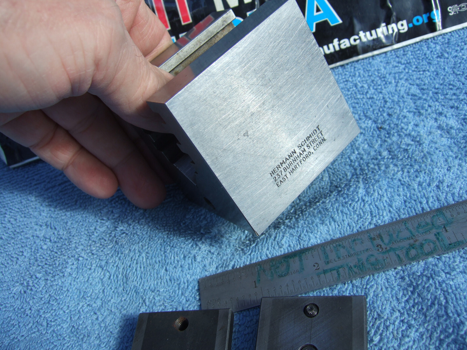 HERMANN SCHMIDT UCV W/CLAMP SQUARE GRIND V-BLOCK TOOLMAKER MACHINIST USED