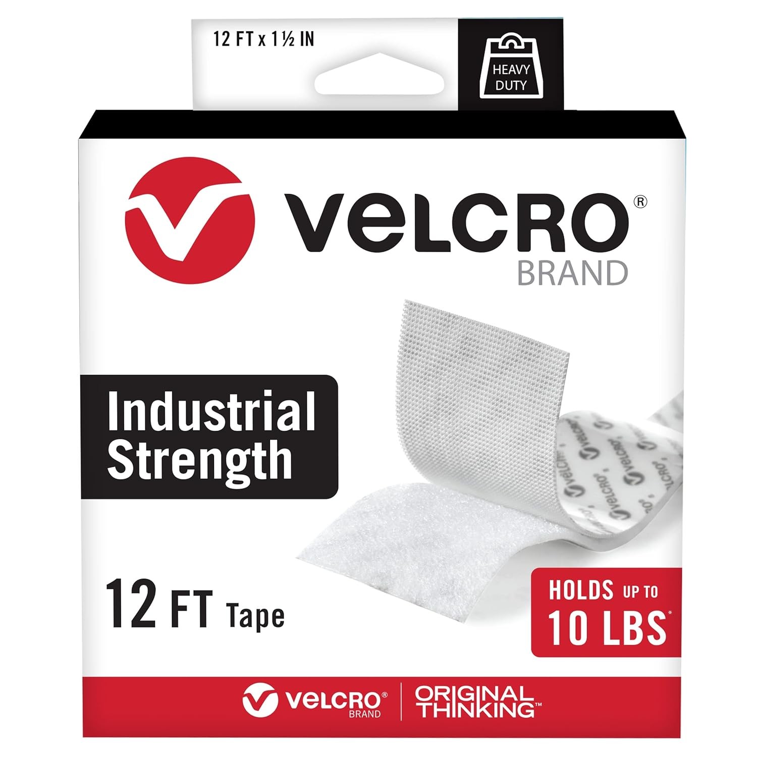 Heavy Duty Velcro Tape 12 Foot Roll Self Adhesive Sticky Back Mounting Strip
