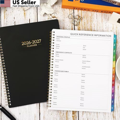 2026-2027 Planner – Calendar/Planner 8 inches X 10 inches, Black