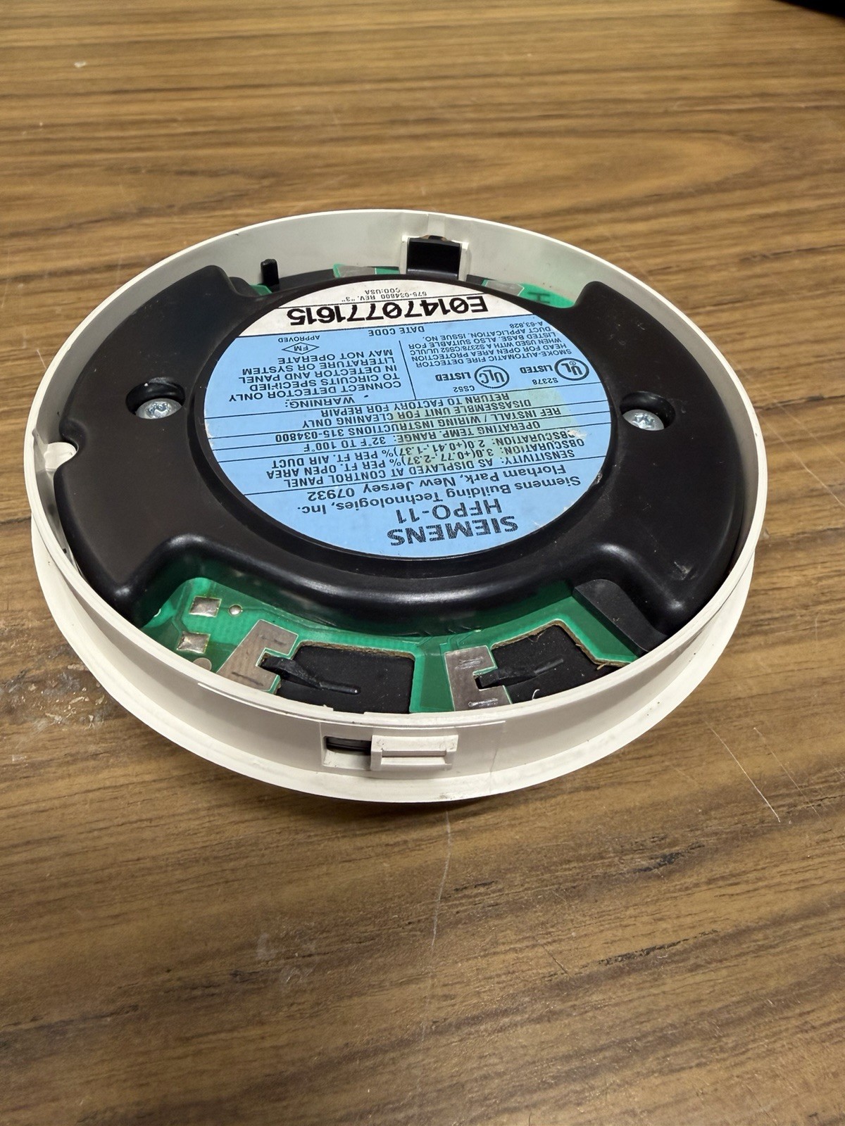 Siemens HFPO-11 Addressable Photoelectric Fire Alarm Detector DPU Tested