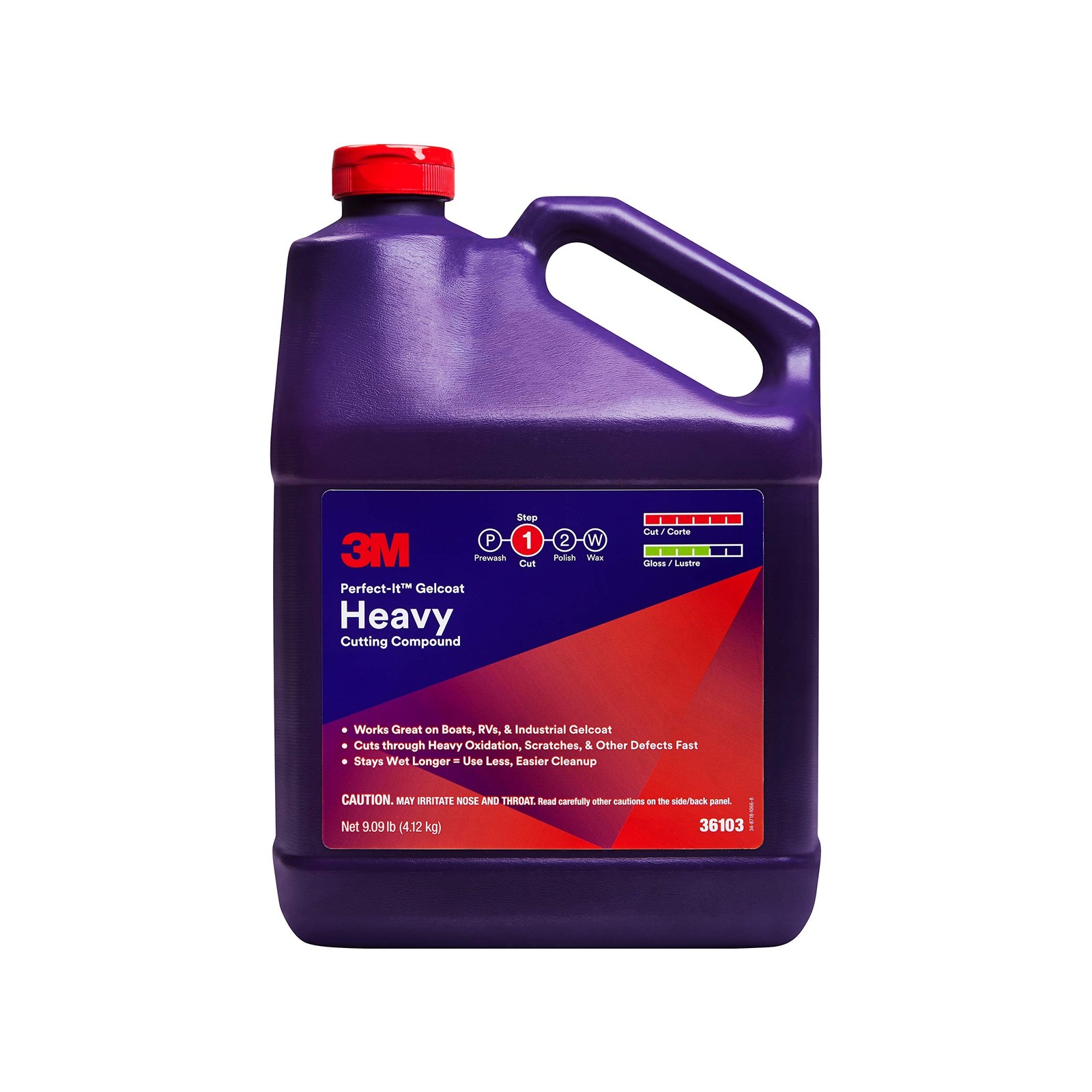 3M Perfect-It Gelcoat Heavy Cutting Compound, 36103, 1 Gallon, Fiberglass Oxi…