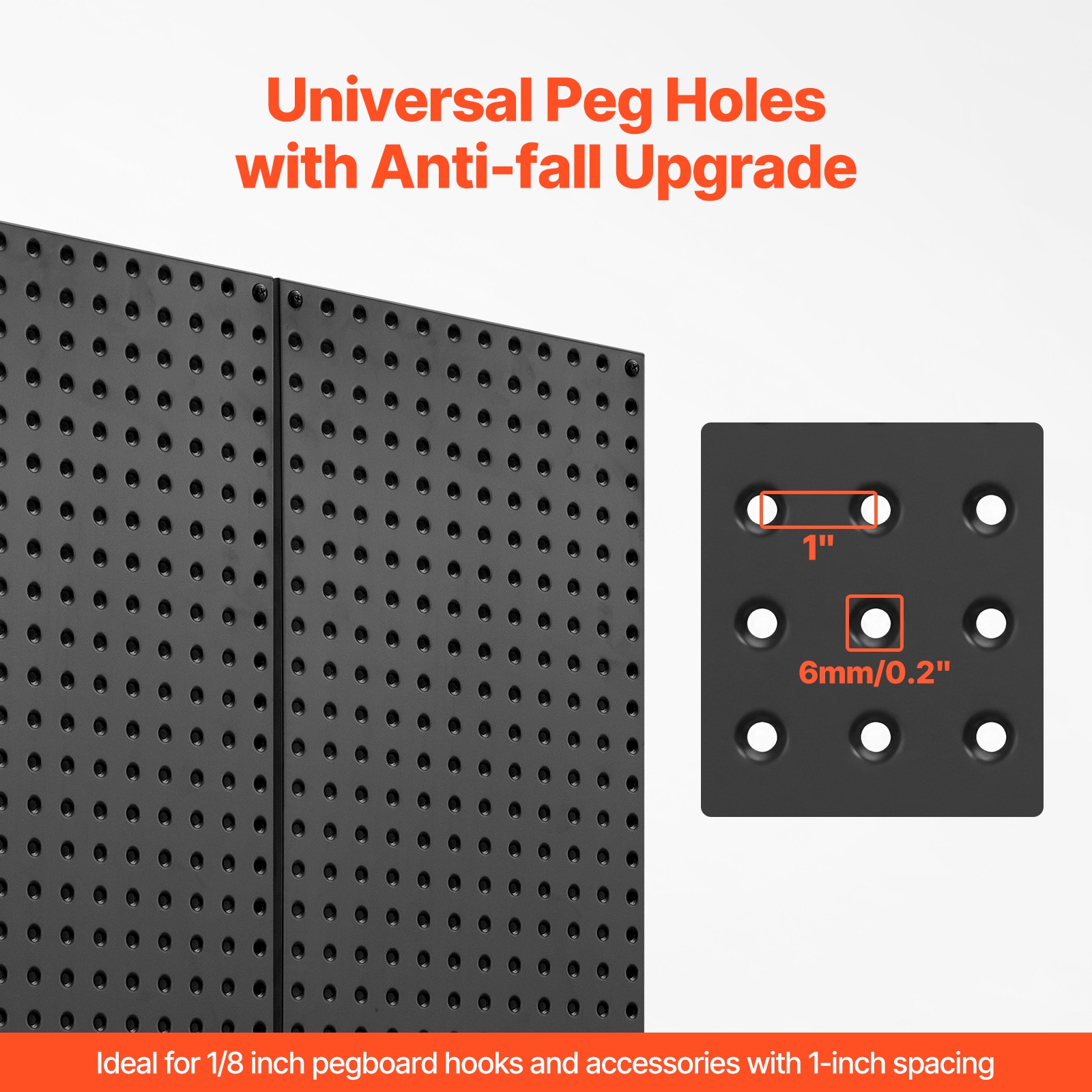 VEVOR Metal Pegboard Panels 4 Pcs 24″ x 12″ Wall Organizer for Garage Tool