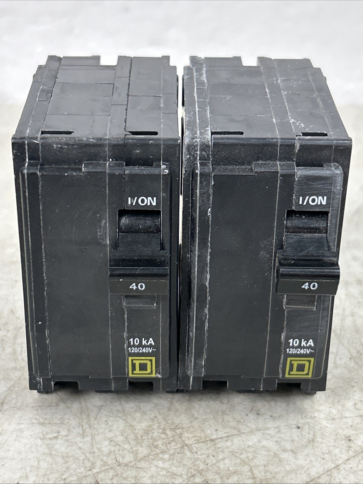 2 40 Amp Square D 2 Pole 40A HACR Type QO240 Al/Cu Type QO 240V Circuit Breaker