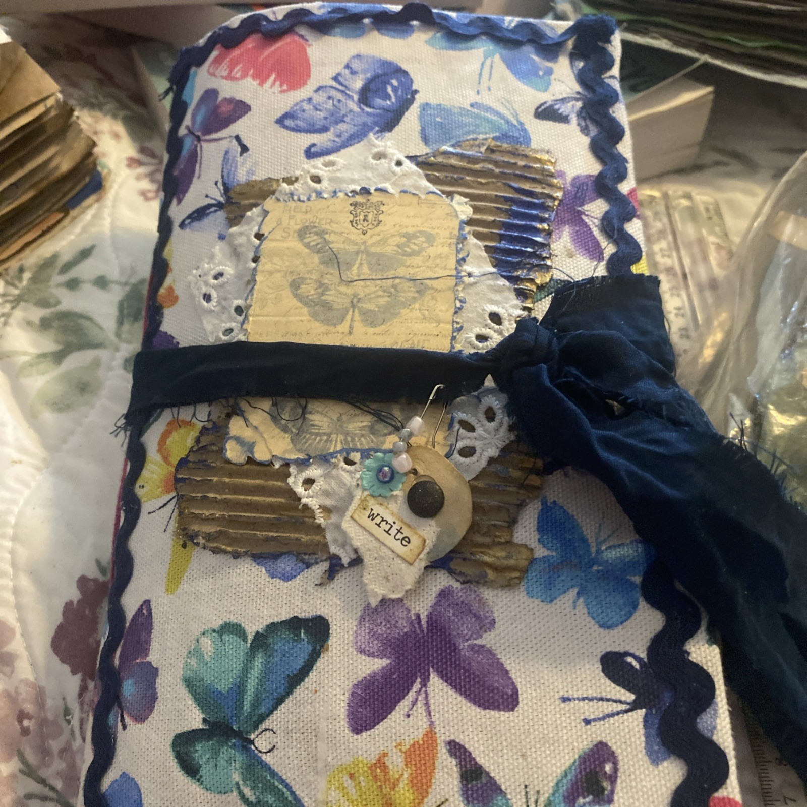 Junk Journal Handmade with pockets, belly bands, tucks journal cards, tags