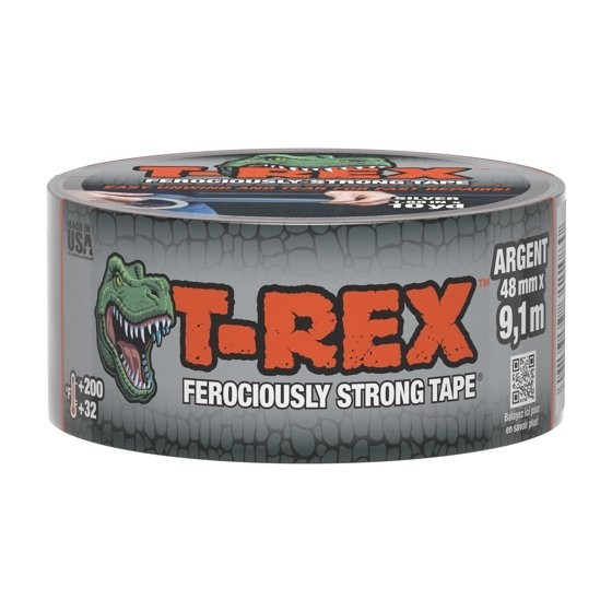 2 pack T-Rex Ferociously Strong Gunmetal Gray Duct Tape, 1.88 in. x 10 yd.