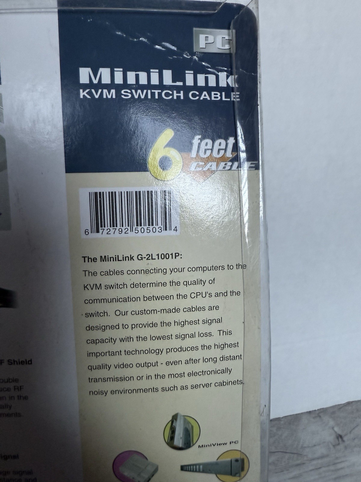 IOGEAR MiniLink 6′ PS2 KVM Switch Cable, 406723 Package Not Perfect