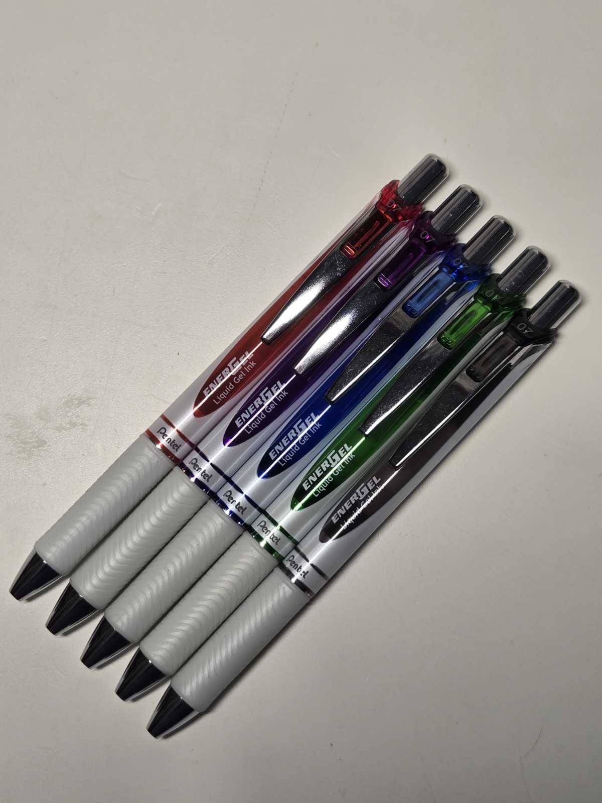 Pentel EnerGel RTX Retractable Gel Pens 0.7mm 5-Color Set New Open Pkg Japan