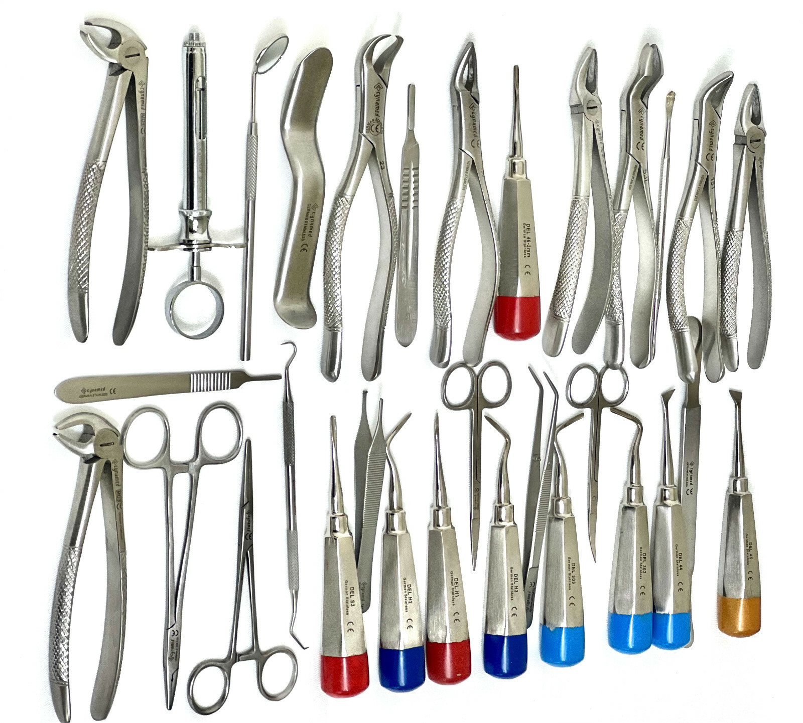 GERMAN 82 PC ORAL DENTAL SURGERY EXTRACTING ELEVATORS FORCEPS INSTRUMENT KIT SET