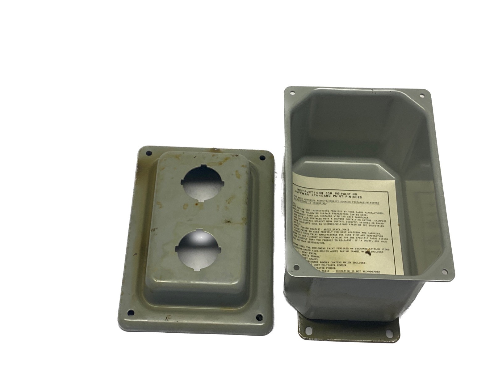 NOS Hoffman 4” x 4-1/4” x 4” 2 Hole 30mm Push Button Enclosure E2PBX