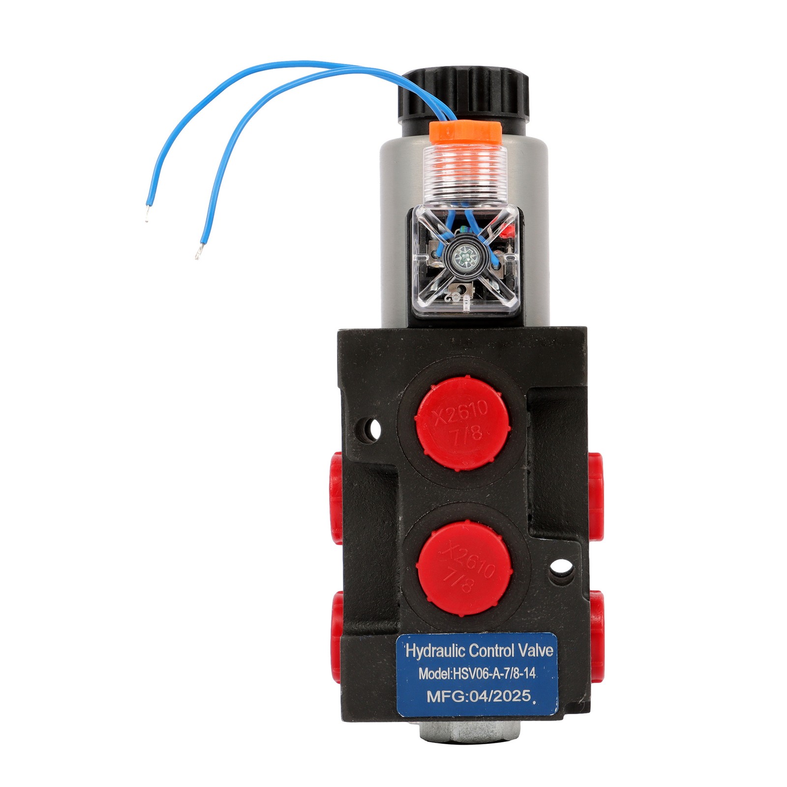 6 Port 12V DC Hydraulic Diverter Valve 13 GPM 25MPa 3 Connectors