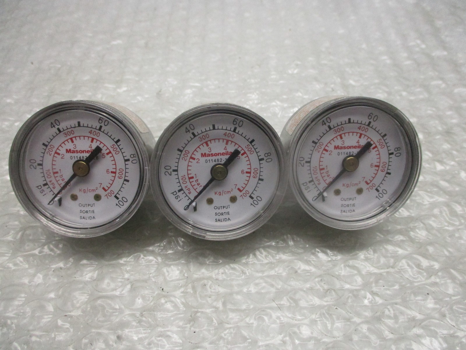 MASONEILA 011482-128 GAUGE 0-100PSI LOT OF 3 NSNP