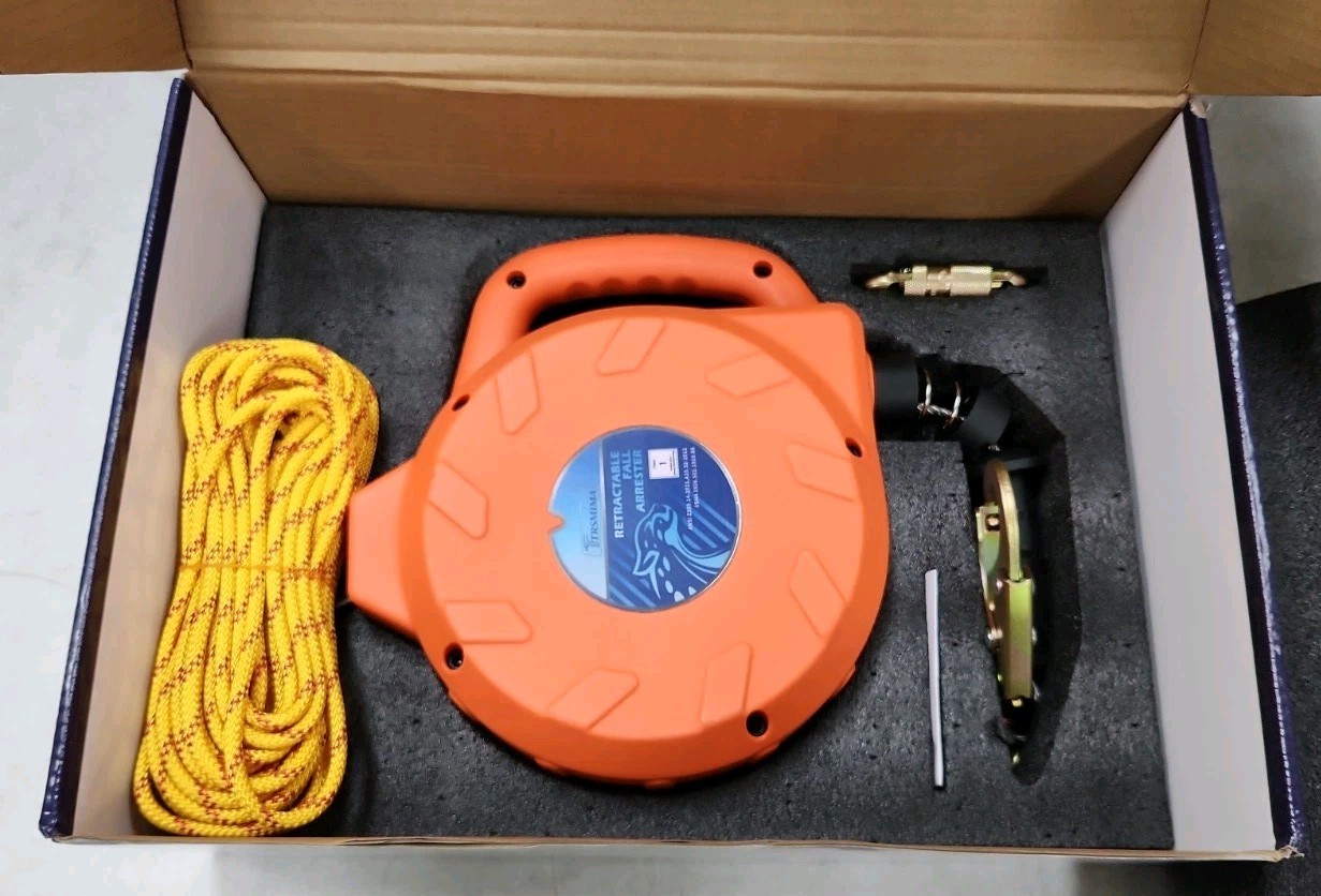 TRSMIMA Fall Protection Retractable Lanyard 50Ft. Self-Retracting Fall Arrest