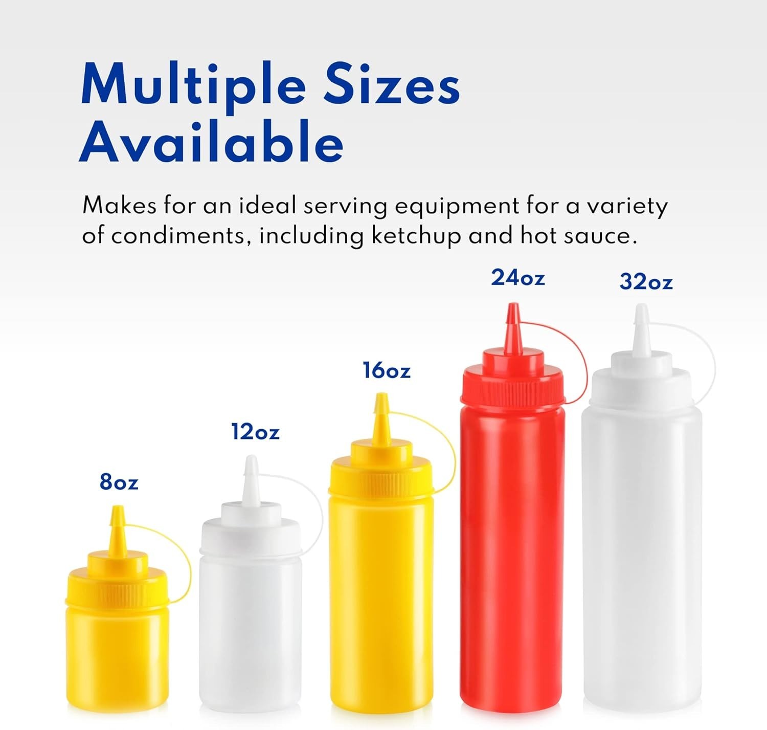 Plastic Squeeze Bottles 8 oz Clear Pack of 6 Leak Resistant BPA Free Reusable