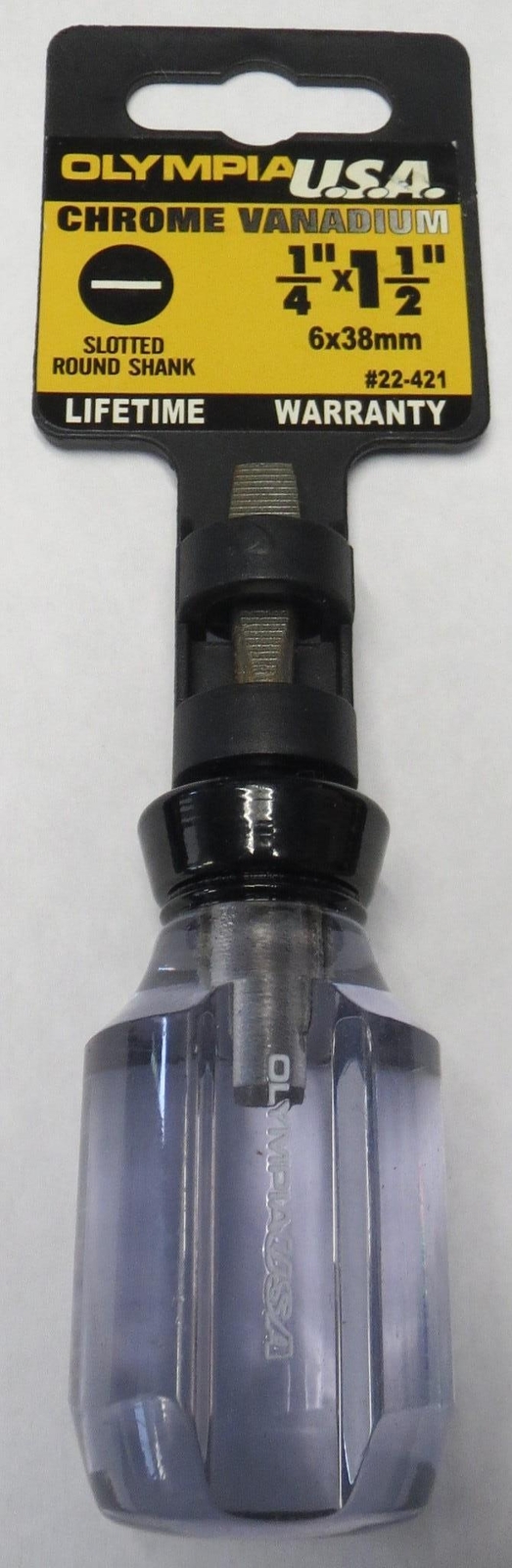 Olympia 22-421 1/4″ x 1-1/2″ Slotted Round Shank Screwdriver USA