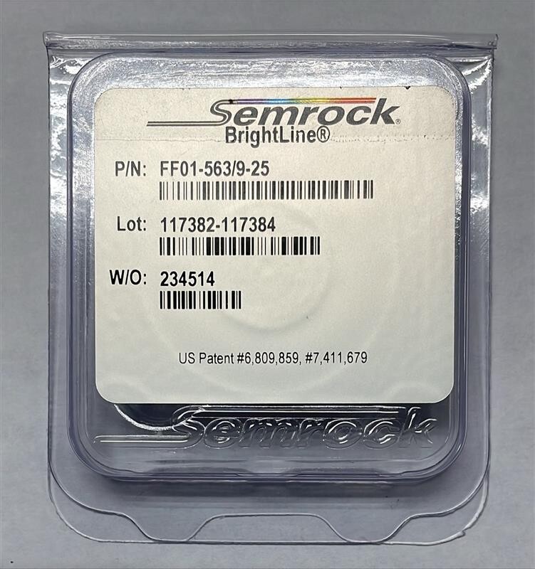 New SEMROCK FF01-563/9-25 BrightLine BANDPASS FILTER Single-Band IDEX FFF01-531