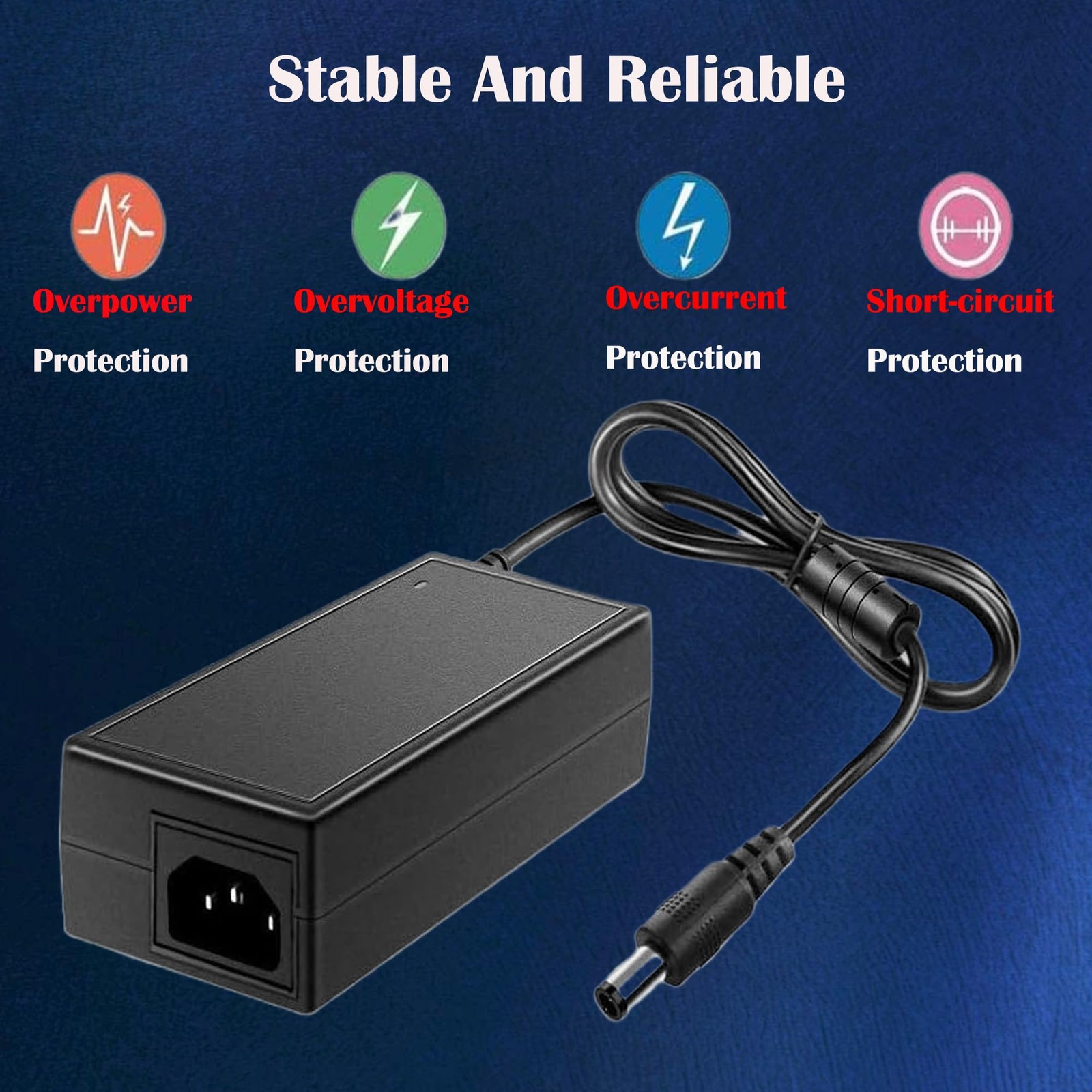 UL Listed 12V 8A Power Supply Adapter,96W AC 100-240V to DC 12V 8A Transforme…