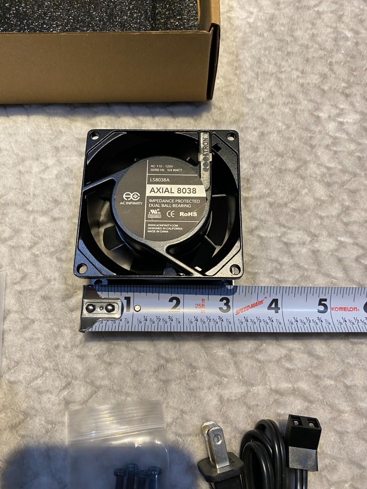 Axial Fan Series Roof Fan Kit – AC – Powered Model LS8038A-X 3.1″ x 3.1″ x 1.5″