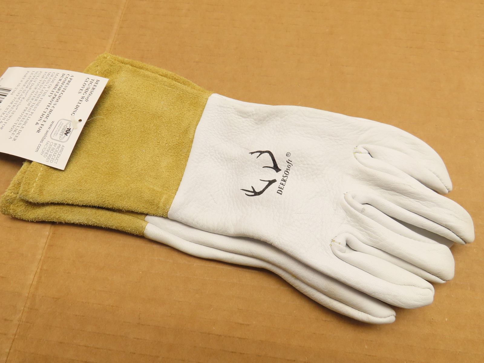 Weldas 10-2304 (2 Pair) DEERSOsoft TIG MIG Welding Gloves Made of Deerskin SMALL