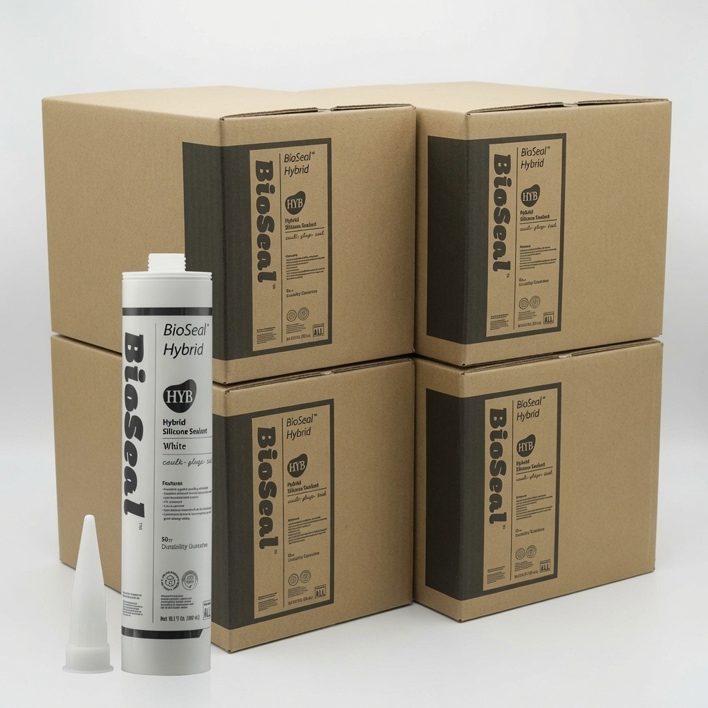(100 Pack) BioSeal Hybrid Silicone Sealant – White (10.1oz)