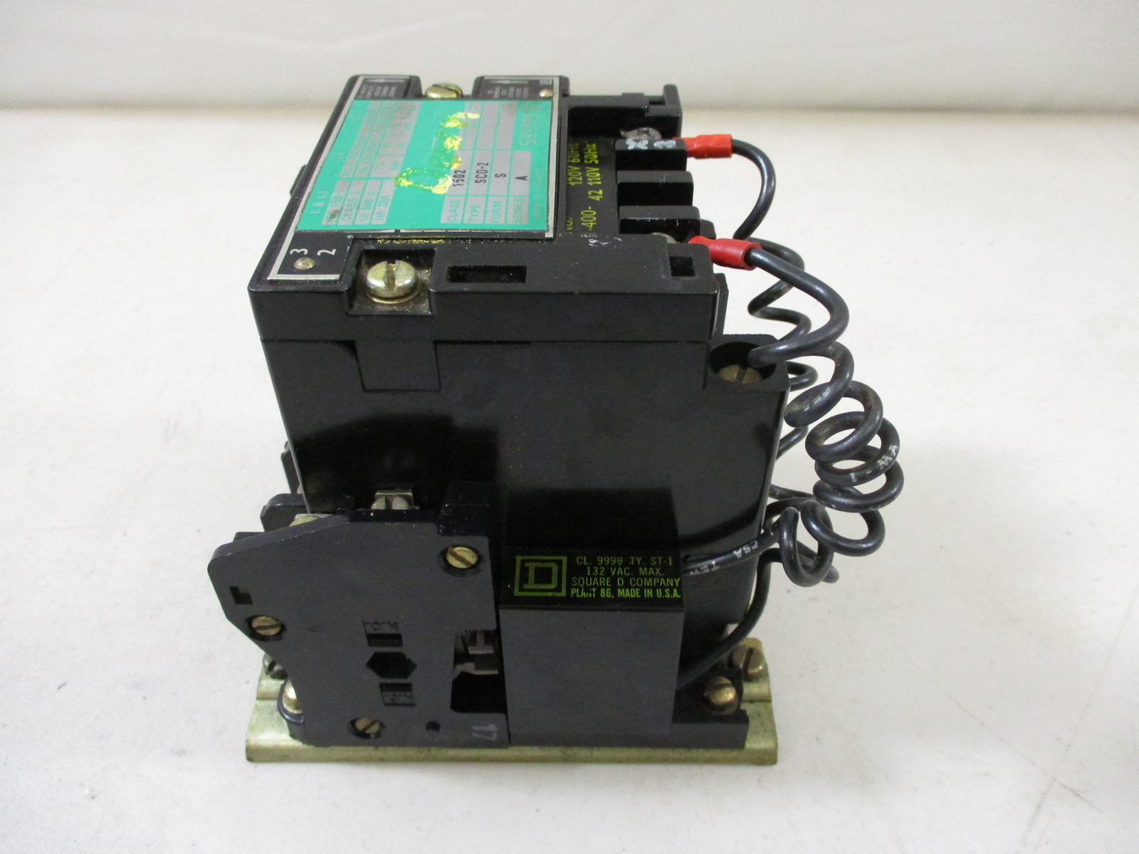 SQUARE D 1502 TYPE SCO2-S SERIES A RELAY w/9999 TYPE ST1 SUPPRESSION MODULE