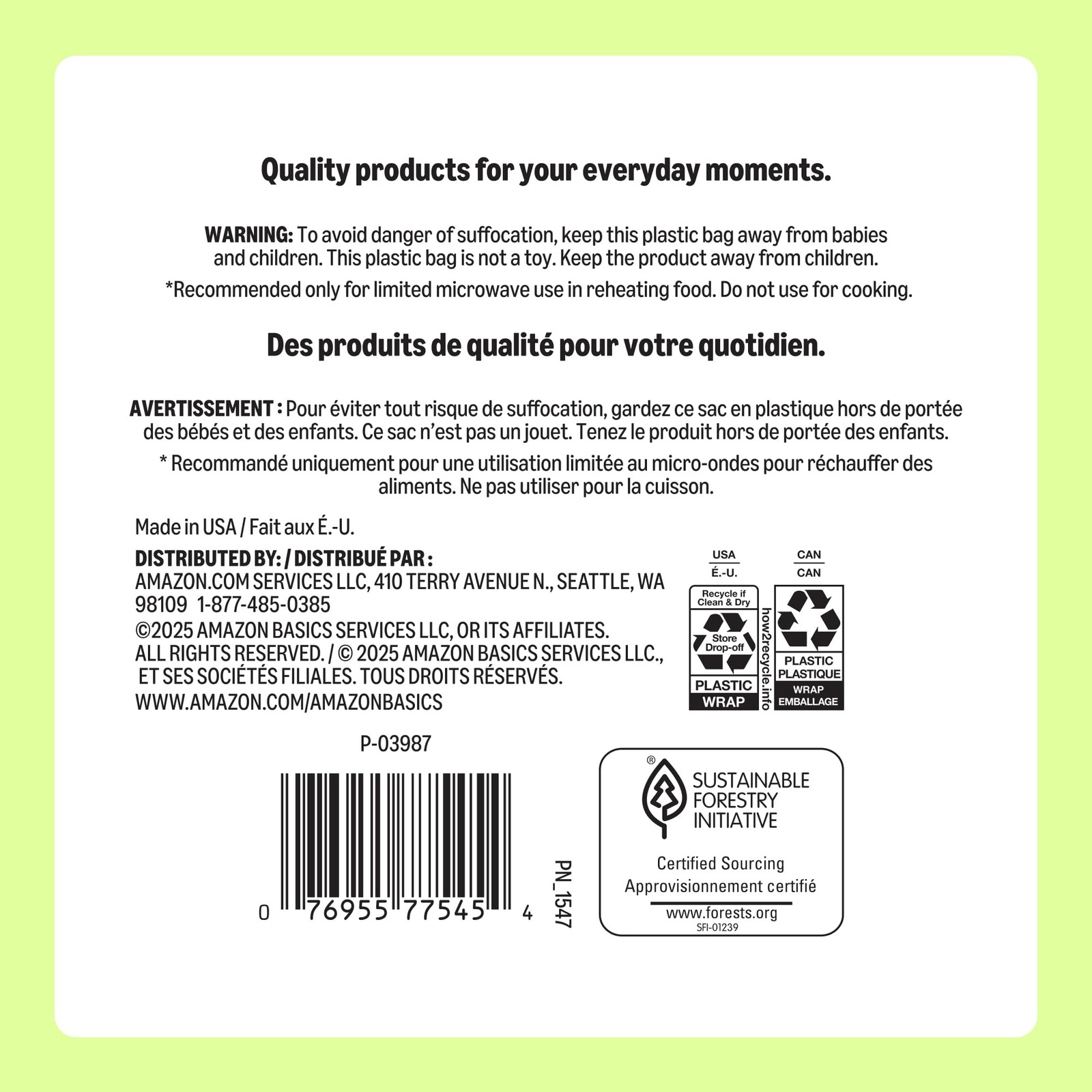 Amazon Basics Everyday Disposable Paper 100 Count (Pack of 1), White,Green