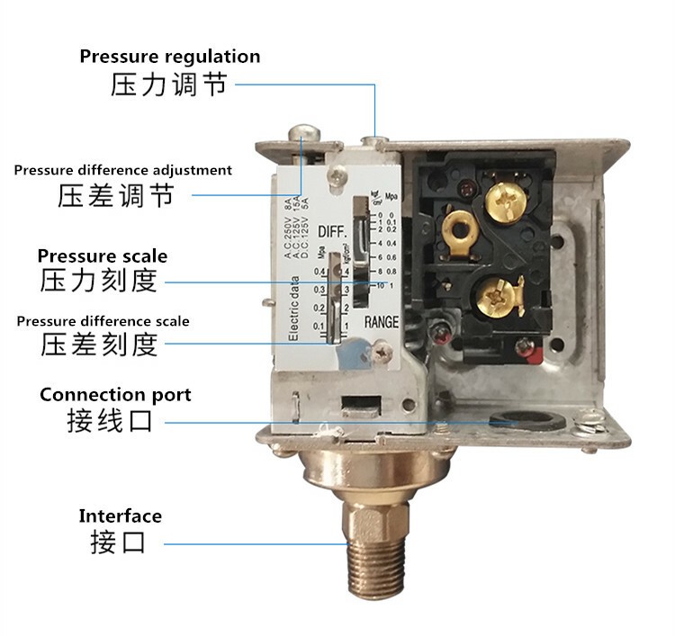AirTAC PK506 pneumatic mechanical pressure switch 0.05MPa~0.6MPa -0.5kg~6kg