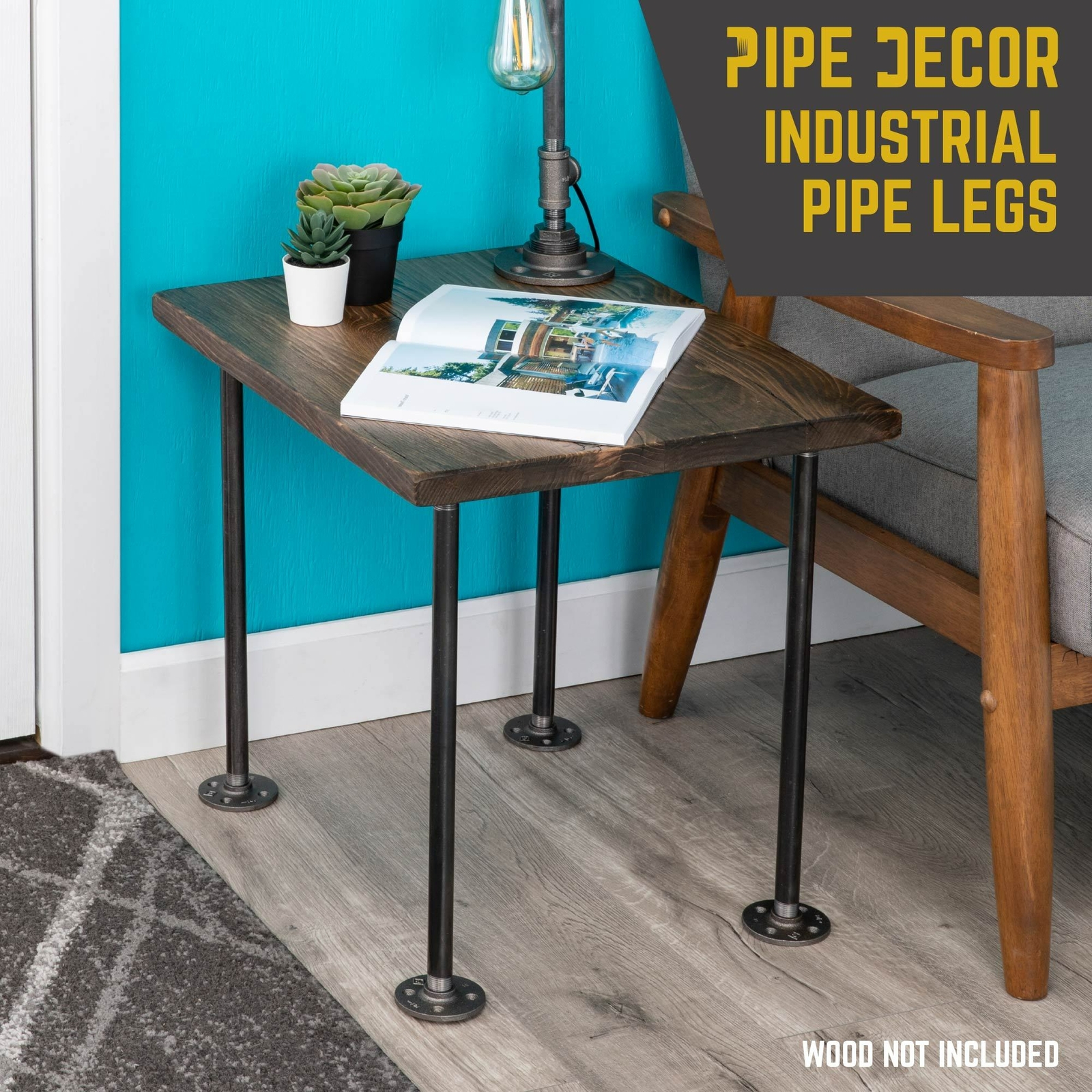 1/2 in. x 18 in. Round Flange Pipe Table Legs – 4 Pack