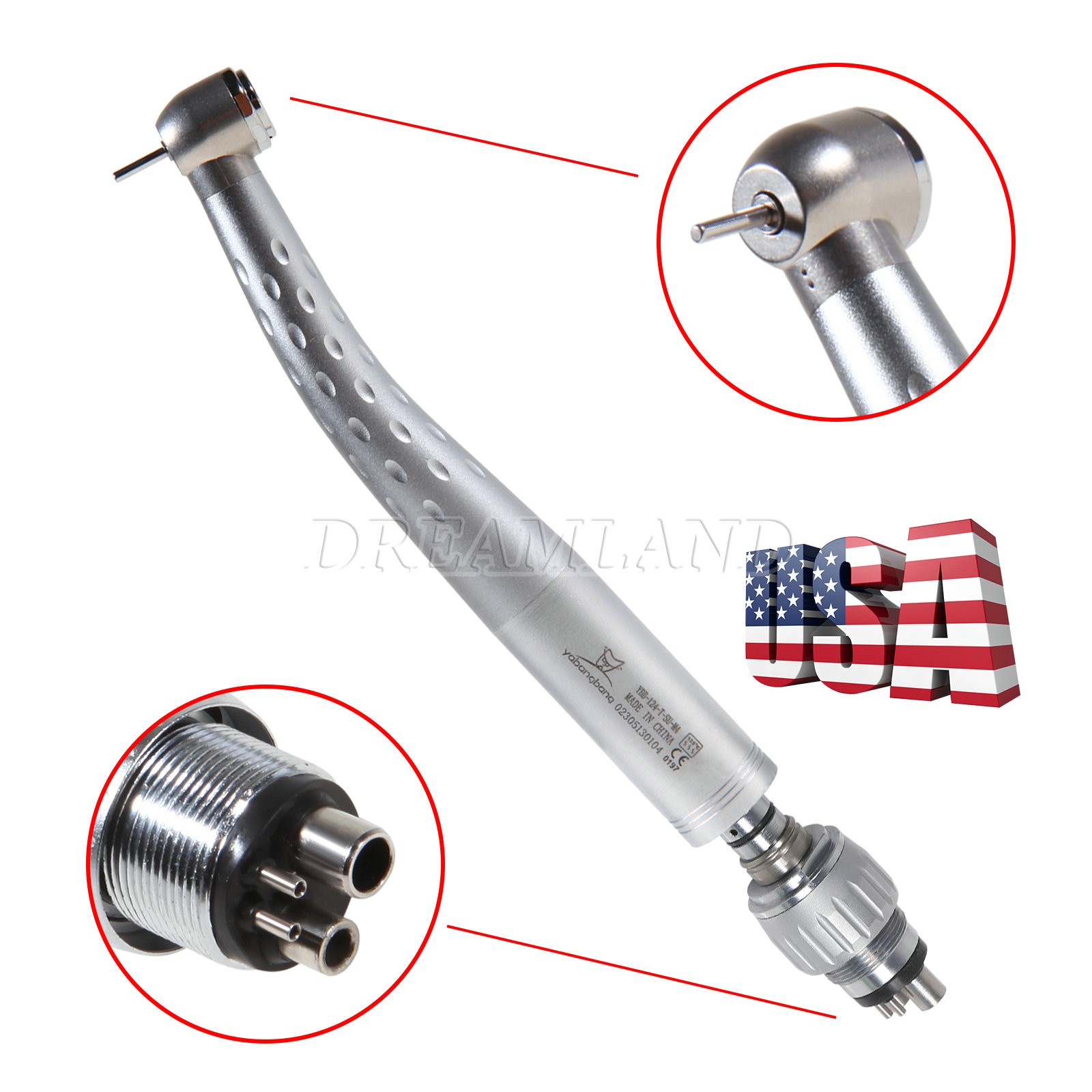 YABANGBANG Dental High Speed Handpiece / with 4Hole Swivel Coupler For KaV GD4