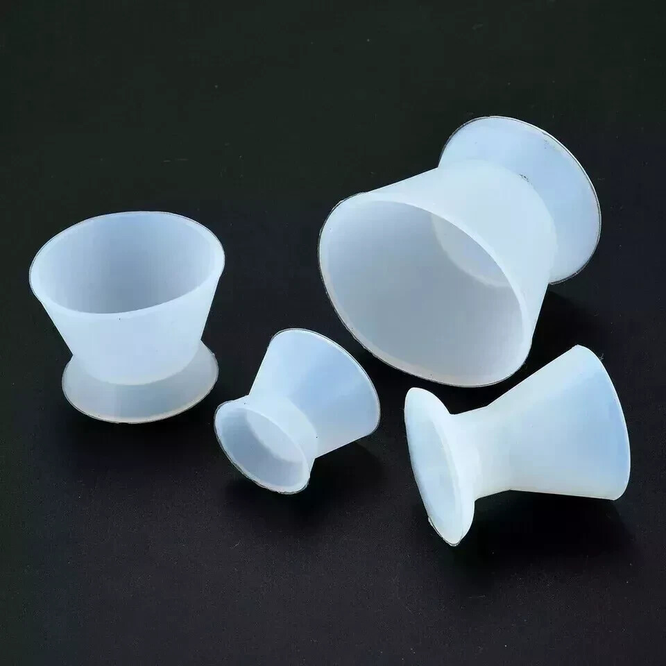 Dental Lab Rubber Mixing Bowls Cup Silicone No-Stick Flexible Bowl Acrylic 4Size