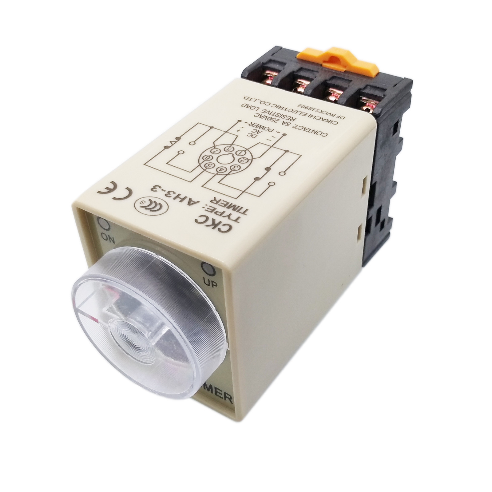 US Stock AH3-3 0-60 Minutes 8 Pin Housing Delay Timer Time Relay 12VDC + Base