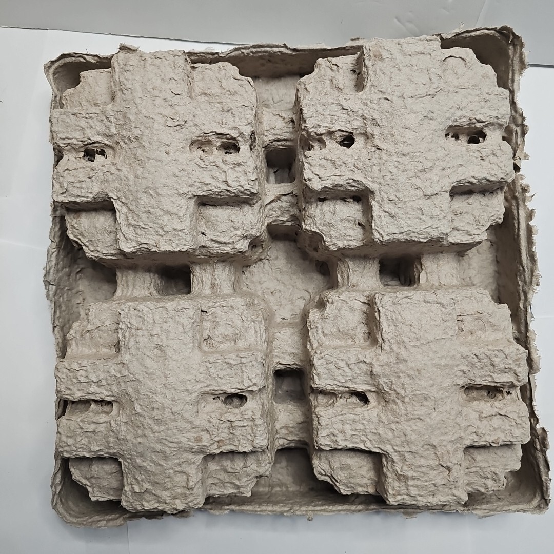 Molded Pulp Packaging For 4″ Square Items Shipping Protection Recycled 10 Count