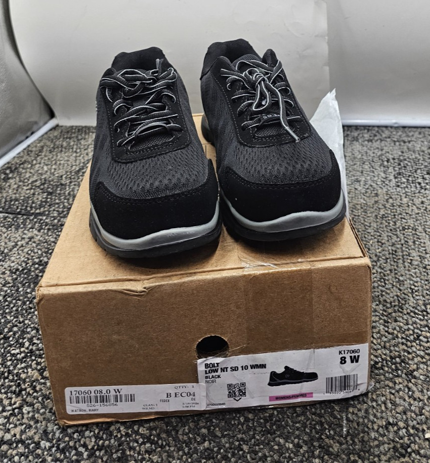 Hytest K17060 Women’s Bolt NT SD Women’s Safety Shoes Black Size 8 W