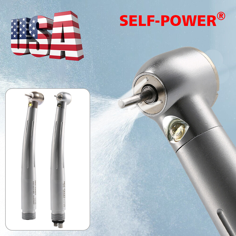 Dental LED Optic E-generator Handpiece High Speed Turbine 2/4 Hole NSK Style