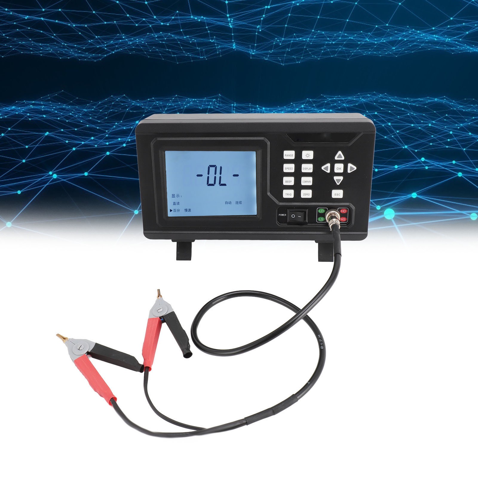 Resistance Tester 10uΩ To 2MΩ LCD Display Portable Low Resistance Milliohm