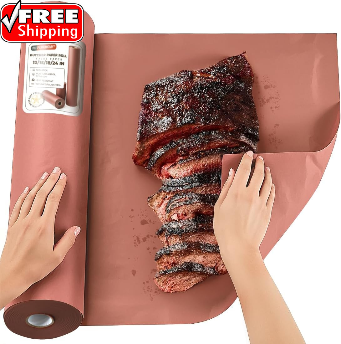 Pink Butcher Paper Roll 18″ X 1200″ (100′) for Smoker BBQ Grilling Smoking Meat