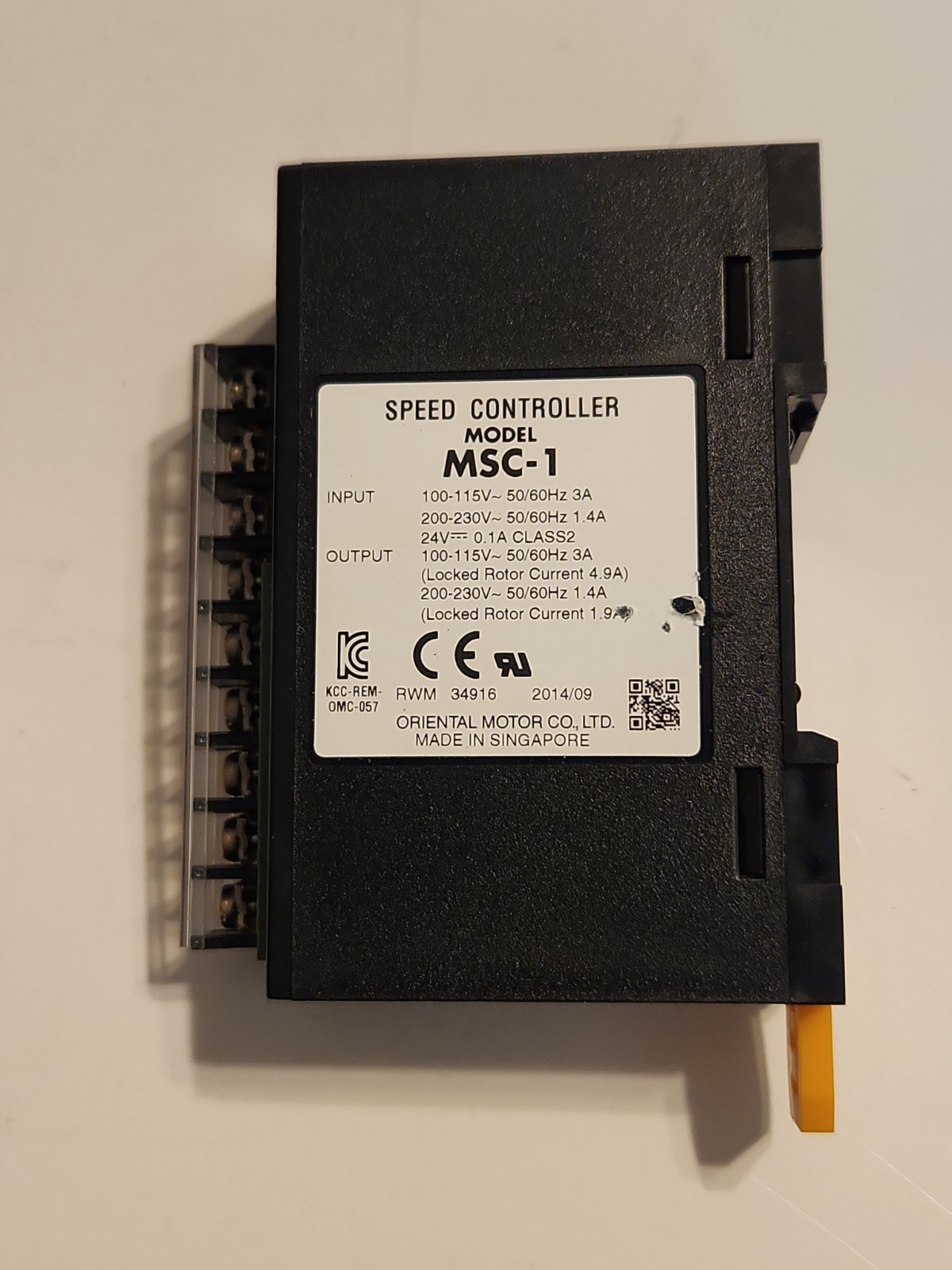 Used Oriental Motor MSC-1 Speed Controller with Warranty & Free Shipping