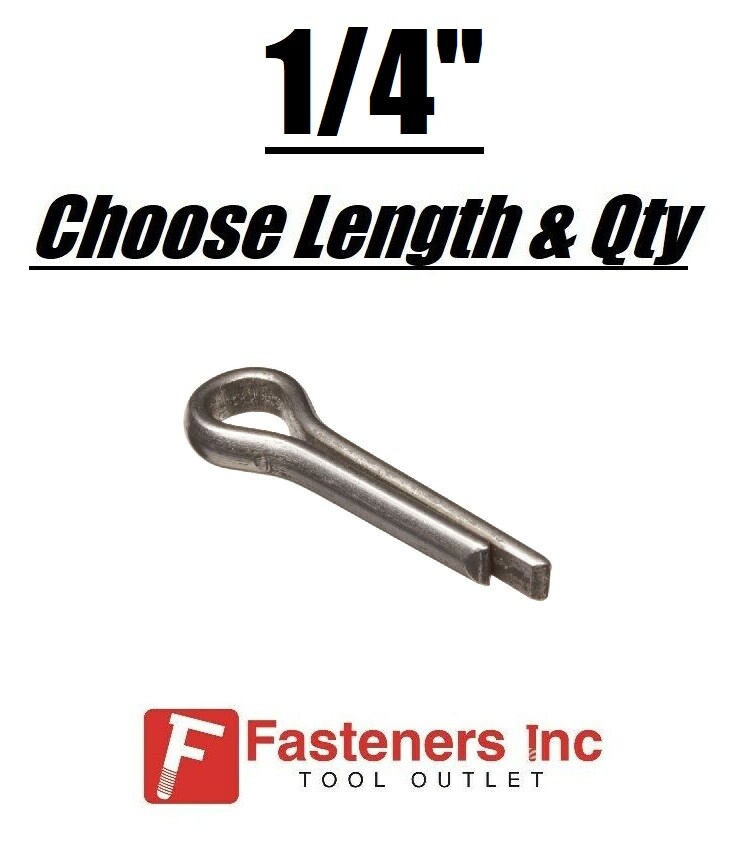 1/4″ Diameter Cotter Pins Keys Split Plain Finish (All Sizes)