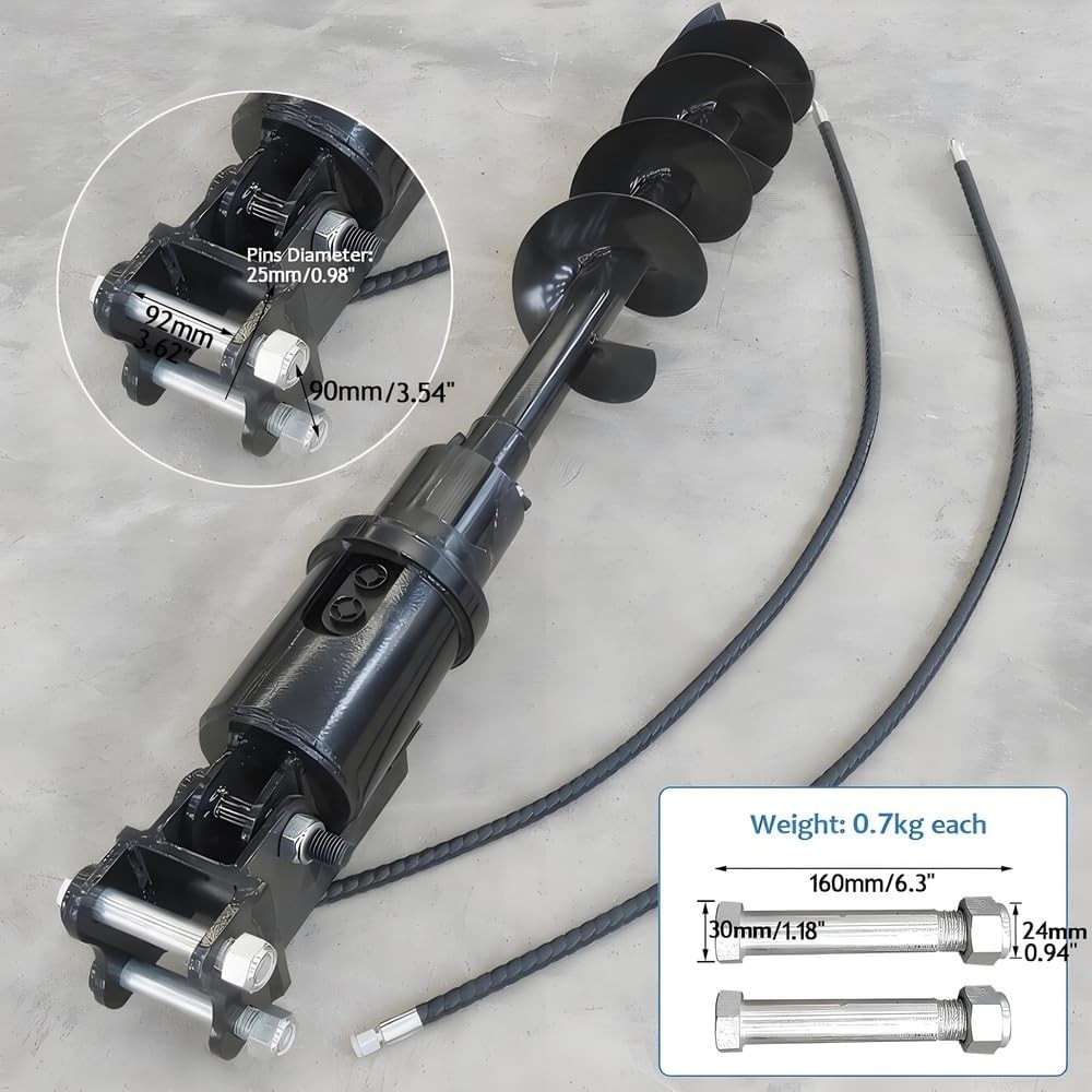 300mm Diameter Auger Drill Fits 0.8-2 Ton Mini Excavator Small Digger Attachment