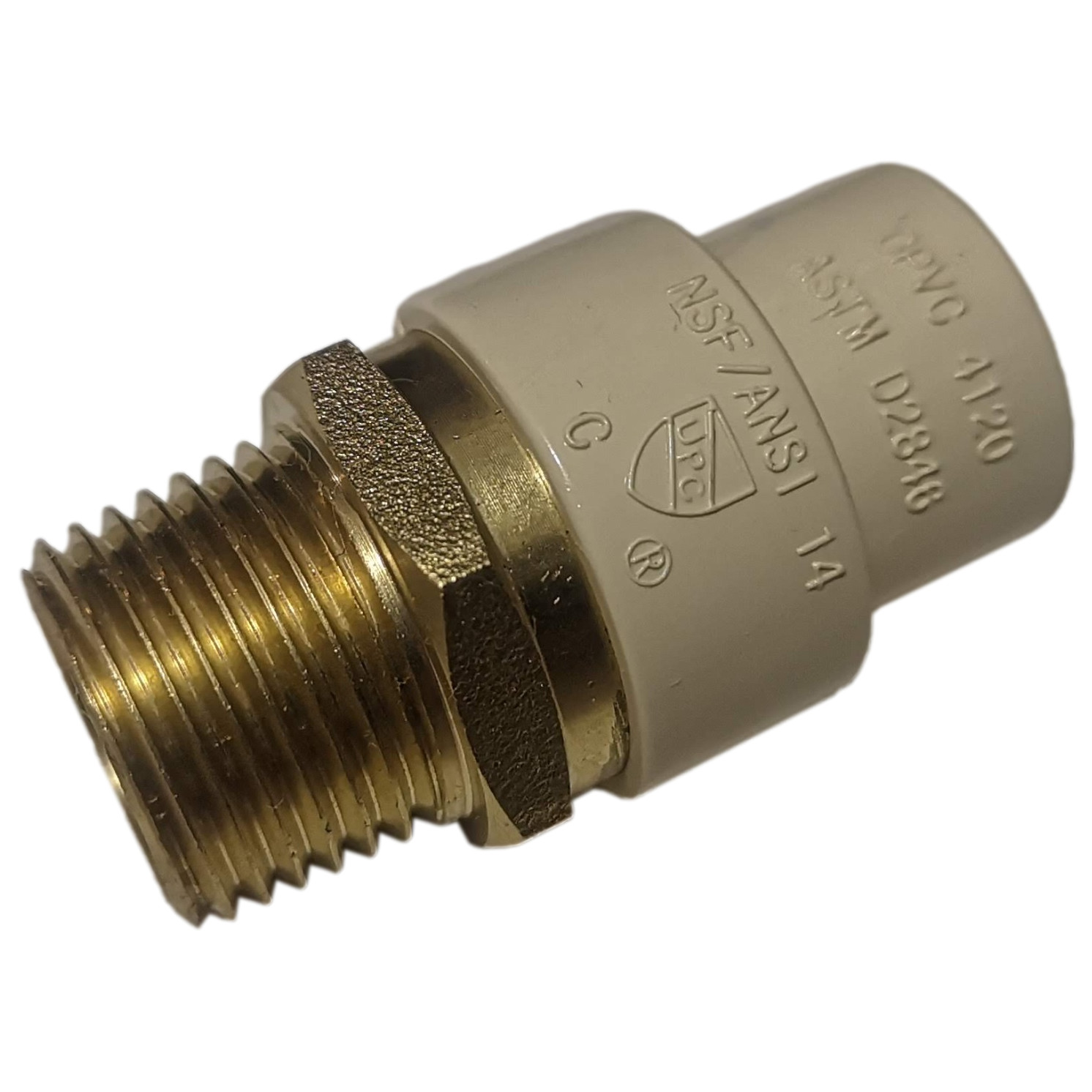 5 Pcs. 1/2″ Male NPT x 1/2″ CPVC Adapter, Lead Free Brass, 1/2 CPVC Male Adapter
