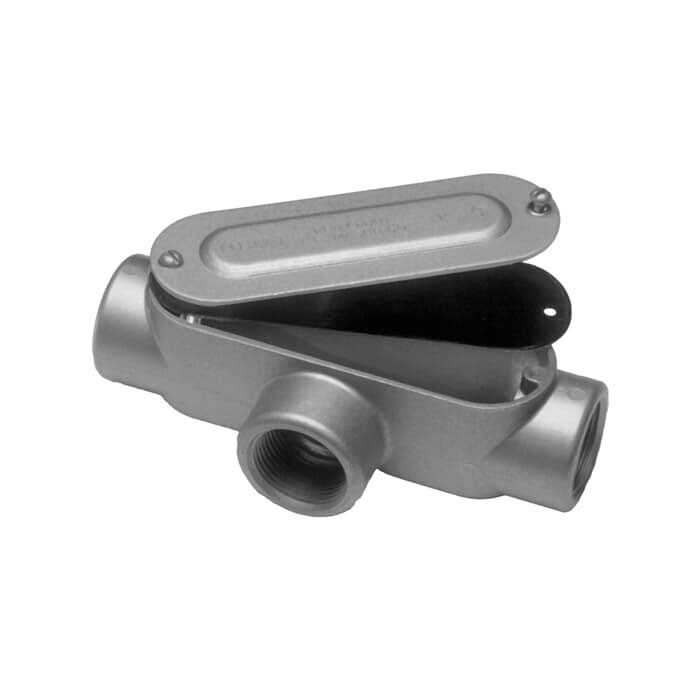 DAT-2-CG 3/4 inch D-Pak Die Cast Aluminum T-Style Conduit Body Cover & Gasket