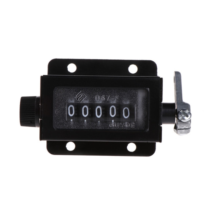 D67-F 5 Digits Mechanical Pull Stroke Counter Black Casing Resettable Counter