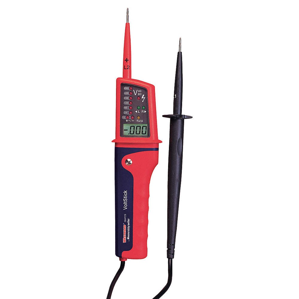 WESTWARD 28AF75 Voltage Tester, CAT IV 600V, LCD 28AF75
