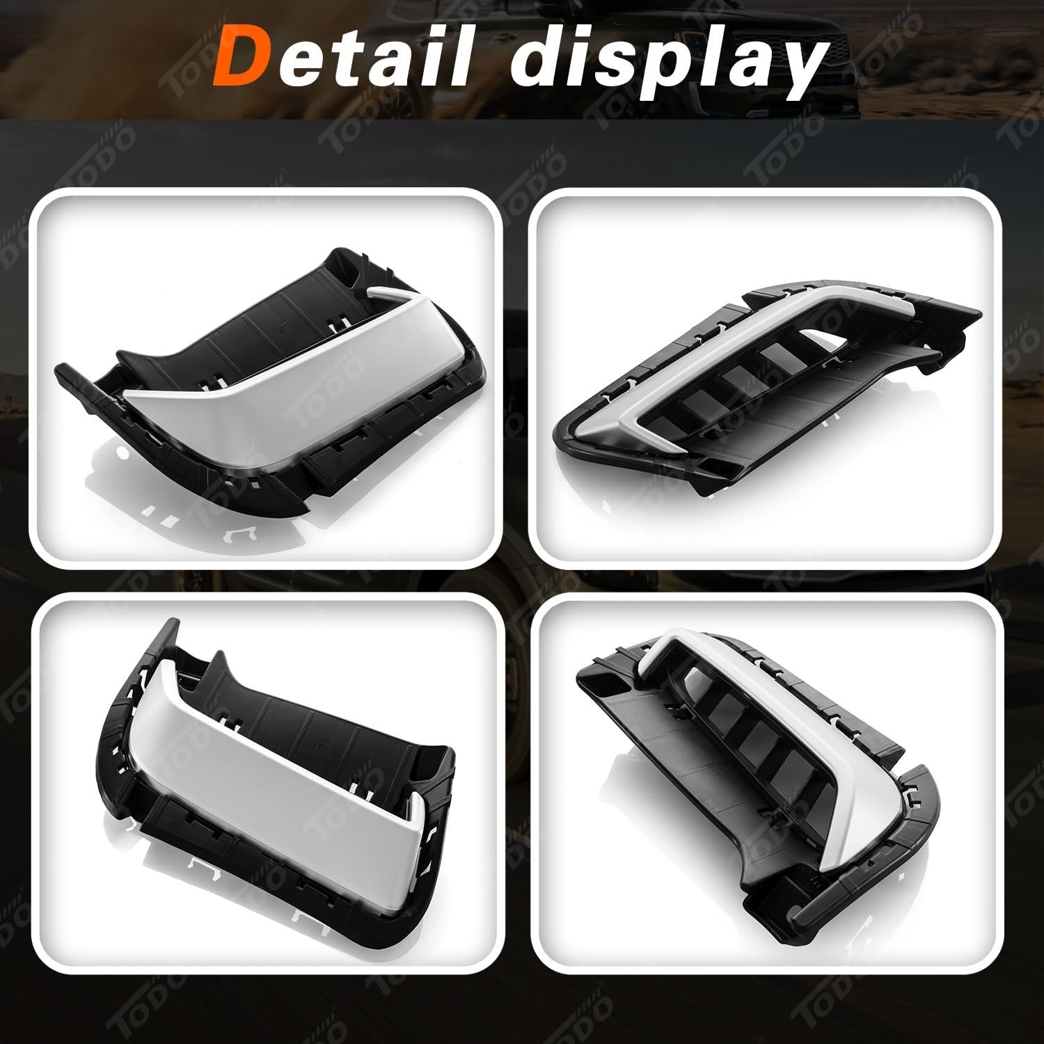 2020-2022 Telluride Fog Light Bezels Grey Painted Lower Grille Cover Trim Pair