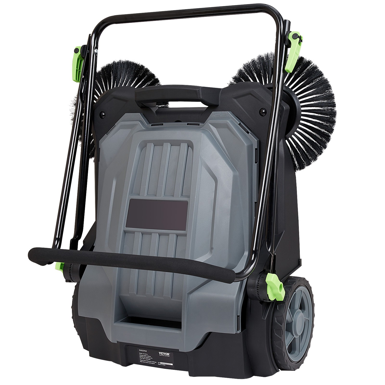 VEVOR Walk-behind Hand Push Floor Sweeper 25.6″ Width 5 Gallon Waste Container