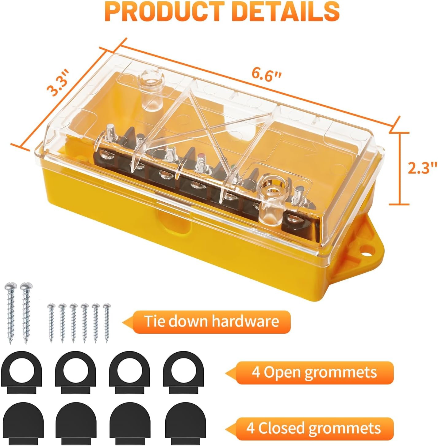 MECMO 7 Way Plug Inline Trailer Cord 8Ft, 7 Gang Junction Box, Heavy Duty 7 T…