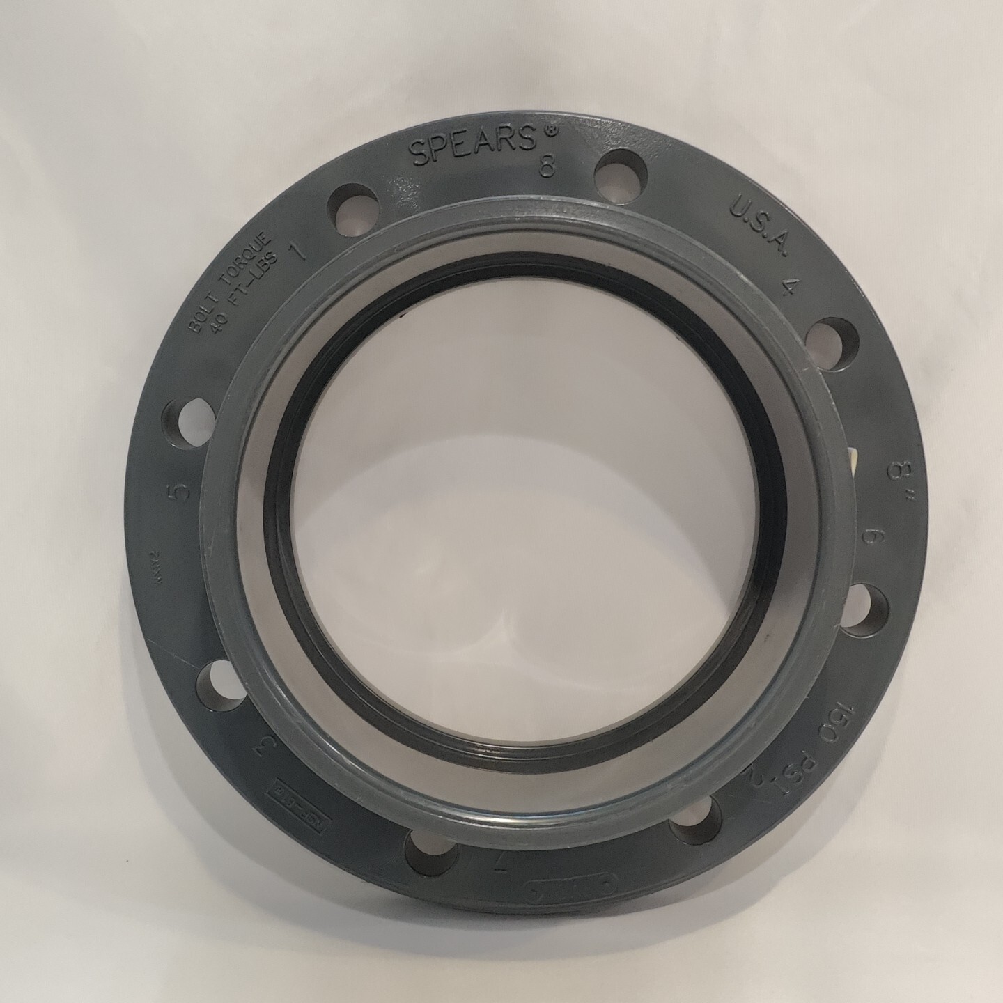 SPEARS NSF-61 8″ Flange, 8 Bolt, 150 PSI, PVCI, SCH 80