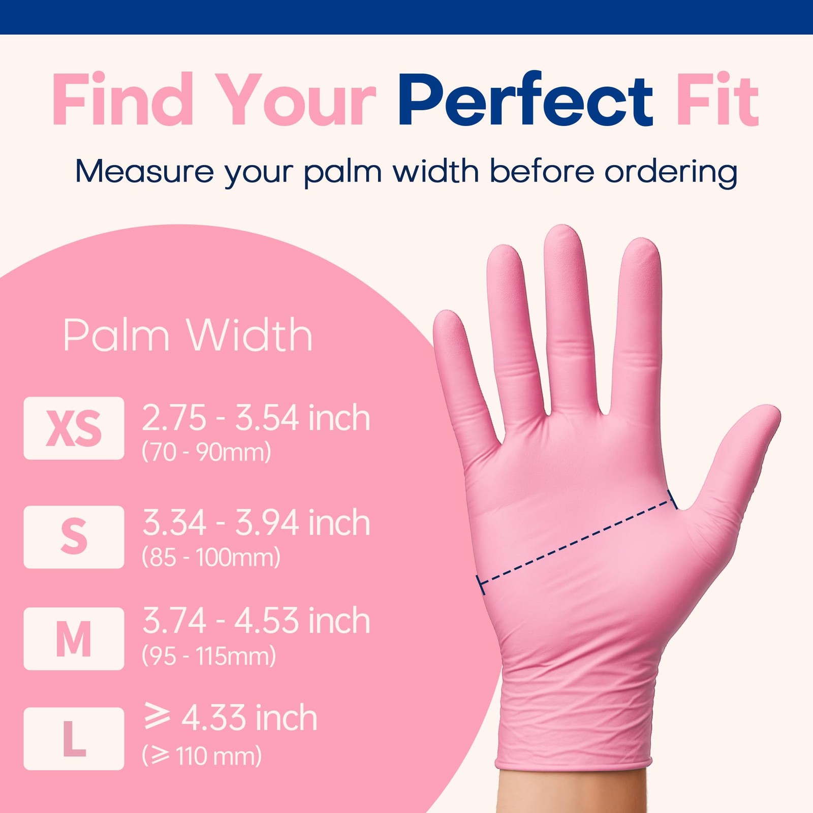 Supmedic Medical Nitrile Exam Gloves, 3.5 mil X-Small, X-small (Rose Quartz)