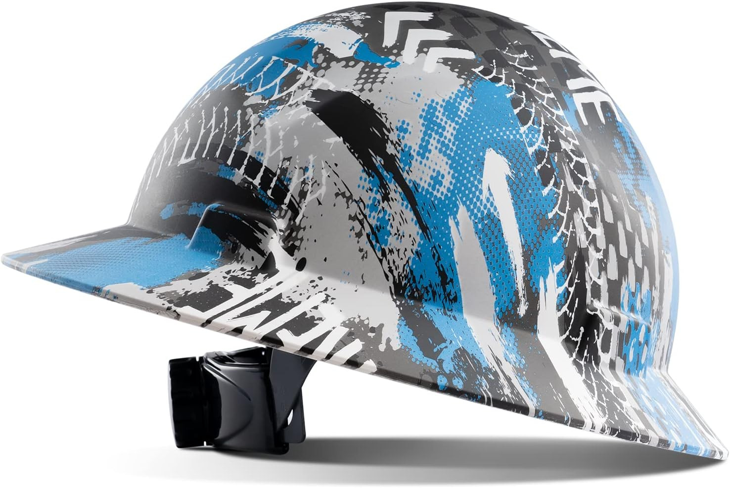 LANON Full Brim Hard Hat, OSHA Construction Work Approved, Premium Grey Dots Des