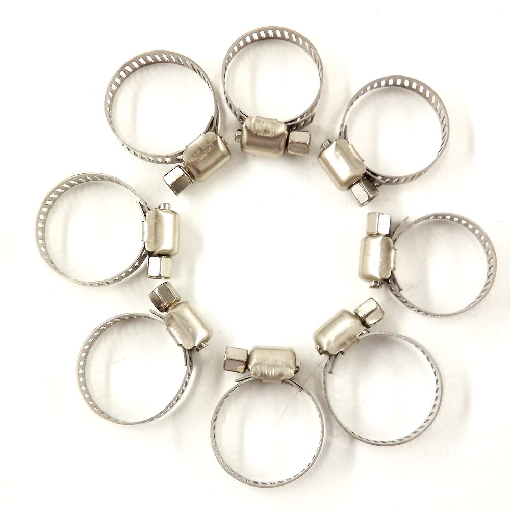 5/16″-15/32″(8-12 mm)Stainless Steel Drive Hose Clamps Fuel Line Worm Clips 15Pc