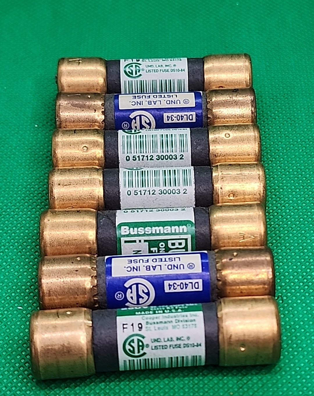Lot of 7 – BUSSMANN BUSS NON-3 250V 3A ONE-TIME FUSE [MG5-3]